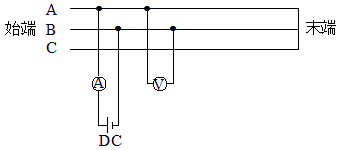 電流電壓表法測(cè)量線路直流電阻接線圖